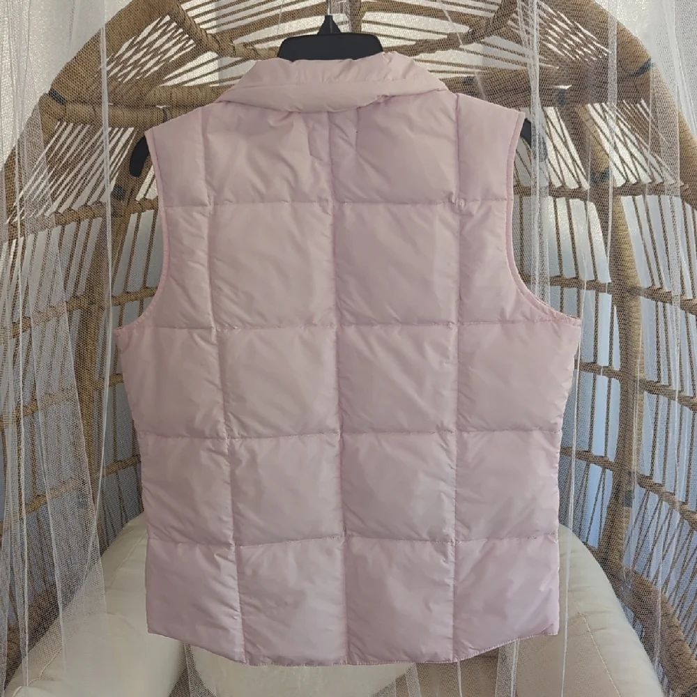Lands' End Goose Down Pink Puffer Vest - Picture 2 of 6